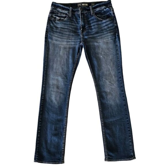 BKE Denim Men's Blue JAKE Straight Leg Denim Jeans Size 34R - Picture 1 of 13